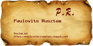 Paulovits Rusztem névjegykártya